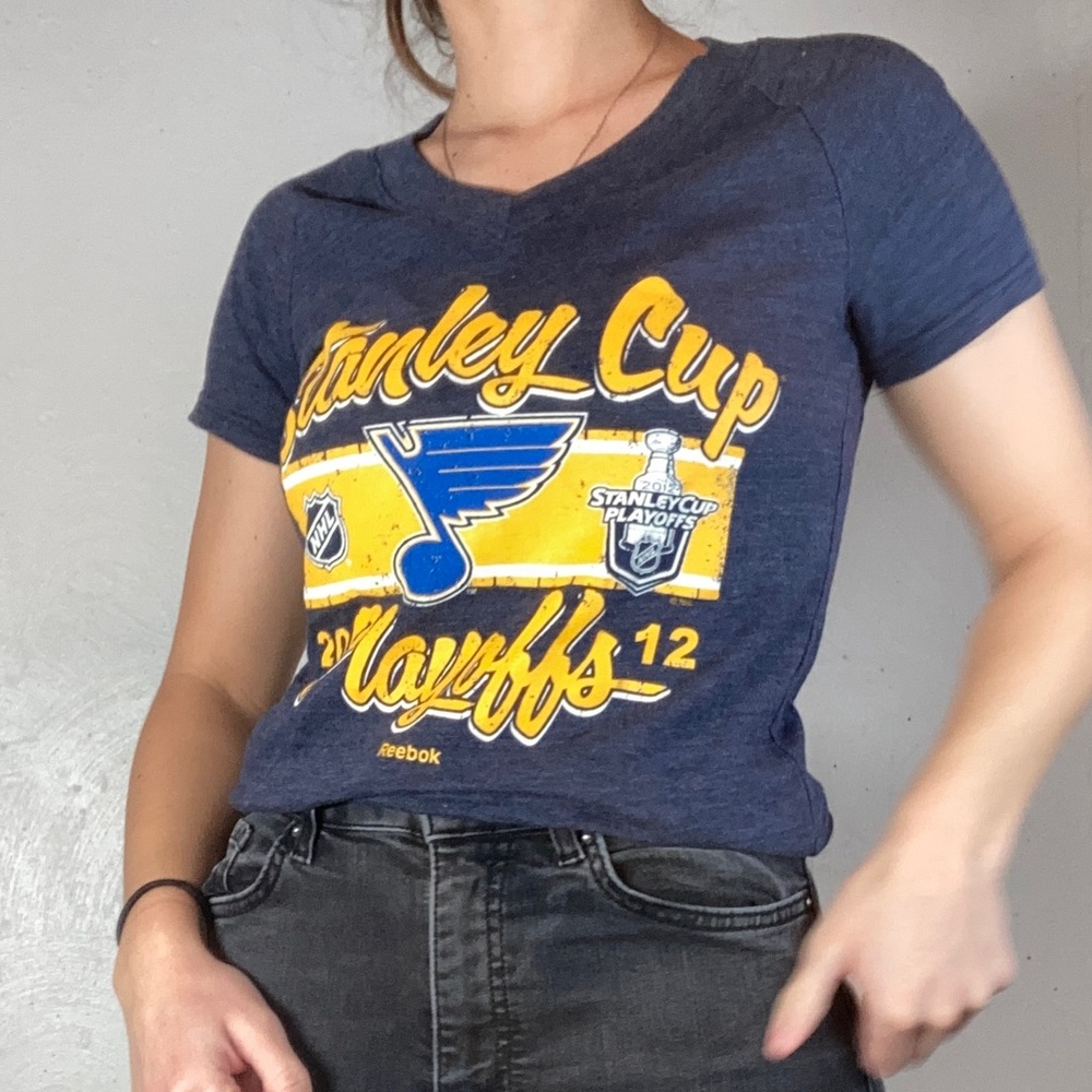 St. Louis Blue NHL Stanley Cup Playoffs Hockey Championship Short Sleeve Tee
